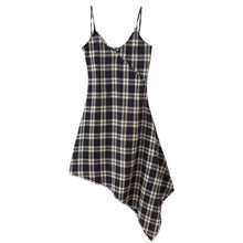 Load image into Gallery viewer, Women All Match Asymmetric Plaid Dress