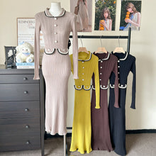 Load image into Gallery viewer, Women Spring Autumn Style Babydoll Dress With Knitted Long Dress