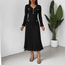 Load image into Gallery viewer, Women Autumn And Winter Fitted Slimming Waist Knitted Dress