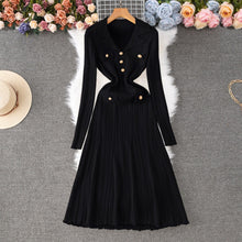 Load image into Gallery viewer, Women Autumn And Winter Fitted Slimming Waist Knitted Dress