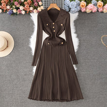 Load image into Gallery viewer, Women Autumn And Winter Fitted Slimming Waist Knitted Dress