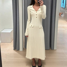 Load image into Gallery viewer, Women Autumn And Winter Fitted Slimming Waist Knitted Dress