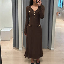 Load image into Gallery viewer, Women Autumn And Winter Fitted Slimming Waist Knitted Dress