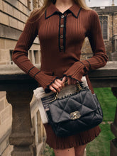Load image into Gallery viewer, Women Autumn Long Sleeved Buttoned Knitted Cardigan Short Dress