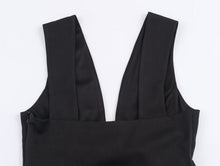 Load image into Gallery viewer, Autumn Solid Color Bow Decoration V neck Backless Design Fashionable All Match Dress