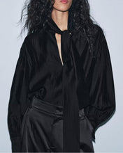 Load image into Gallery viewer, Women Clothing Winter Shirt Loose Bow Decoration Drape Shirt