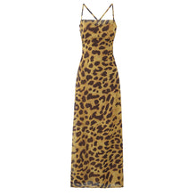 Load image into Gallery viewer, Women Clothing All Match Classic Printing Lace up Backless Dress