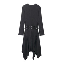 Load image into Gallery viewer, Women Clothing Winter Asymmetric Ruffled Slimming Midi Dress