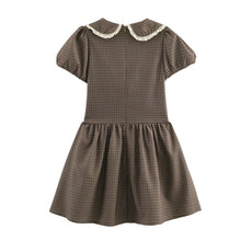 Load image into Gallery viewer, Women Plaid Small round Collared Dress