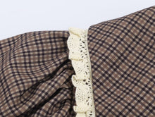 Load image into Gallery viewer, Women Plaid Small round Collared Dress