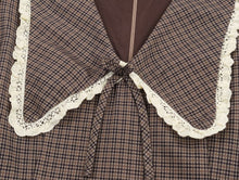 Load image into Gallery viewer, Women Plaid Small round Collared Dress