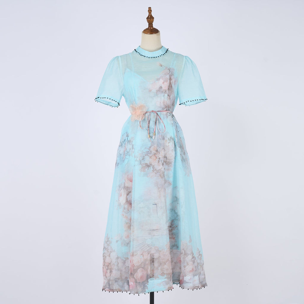 Women Short Sleeved Loose Fitting Dress Set