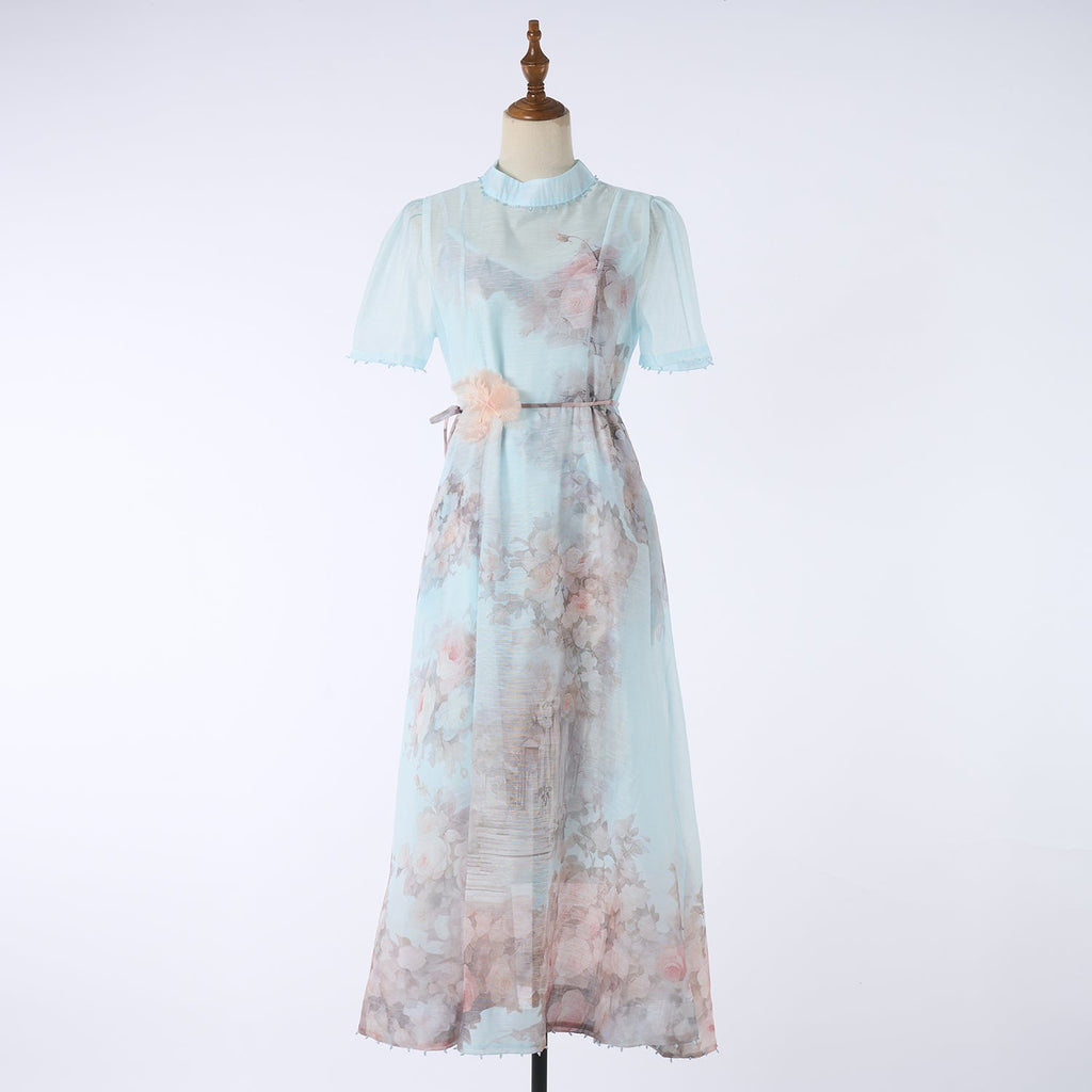 Women Short Sleeved Loose Fitting Dress Set