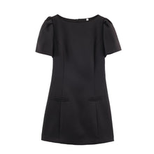 Load image into Gallery viewer, Women Casual Solid Color Two Pleated Pocket Short Sleeve Dress