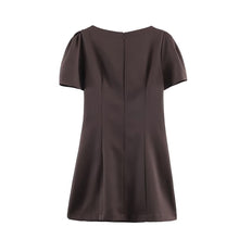 Load image into Gallery viewer, Women Casual Solid Color Two Pleated Pocket Short Sleeve Dress