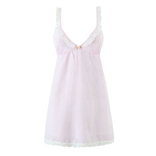 Load image into Gallery viewer, French Sexy Lace Striped Lace Sexy V neck Tied Slim Fit Dress