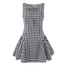 Load image into Gallery viewer, Retro Small Pleated Waist Tight Suspender Plaid Dress Temperamental Minority Sleeveless Sexy Short Dress