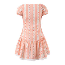 Load image into Gallery viewer, French Girlish Fresh Sweet Lace Strap Printing Slim Fit Short Dress