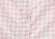 Load image into Gallery viewer, Women Pink Plaid Square Collar Short Sleeve Dress Autumn Tight Waist Slim Single Breasted Maxi Dress