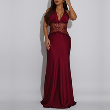 Load image into Gallery viewer, Women Wear Sexy Lace V neck Stitched Backless Dress Women