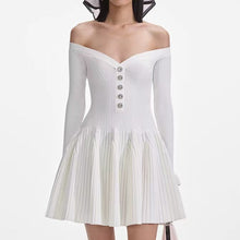 Load image into Gallery viewer, Autumn Long Sleeve off Shoulder off Shoulder Knitted All Matching Slim Fit Slimming Dress