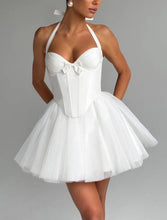 Load image into Gallery viewer, Women Clothing Boning Corset Steel Bracket Halter Mesh Camisole Dress