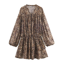 Load image into Gallery viewer, Women Clothing Animal Print Laminated Decoration Dress