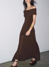 Load image into Gallery viewer, Summer Sense Cold Shoulder Knitted Dress