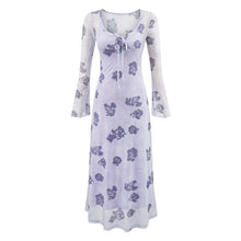 Load image into Gallery viewer, Winter Young Elegant Formal Dress Retro Printed Square Collar Slim Dress