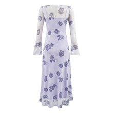 Load image into Gallery viewer, Winter Young Elegant Formal Dress Retro Printed Square Collar Slim Dress