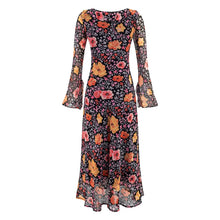 Load image into Gallery viewer, Autumn Women Long Sleeved Printed Midi Dress