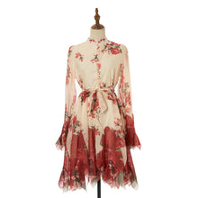 Load image into Gallery viewer, Women Short Printed Dress With Button Down Front