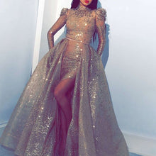 Load image into Gallery viewer, Women Clothing Independent Stand with Gold Big Swing Sexy Dress Slit Cocktail Evening Dress