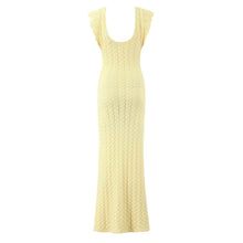 Load image into Gallery viewer, V neck Vintage Crocheted Knitted Dress Slimming Design Waist Tight Elegant Pure French Maxi Dress