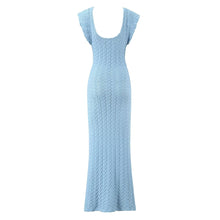 Load image into Gallery viewer, V neck Vintage Crocheted Knitted Dress Slimming Design Waist Tight Elegant Pure French Maxi Dress
