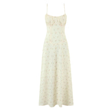 Load image into Gallery viewer, Women Clothing French Yellow Floral Drawstring Strap Dress Summer Sweet Slim Fit Vacation Beautiful Dress