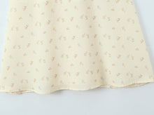 Load image into Gallery viewer, Women Clothing French Yellow Floral Drawstring Strap Dress Summer Sweet Slim Fit Vacation Beautiful Dress