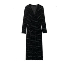 Load image into Gallery viewer, Women Clothing Autumn Bright Beaded Velvet Midi Dress