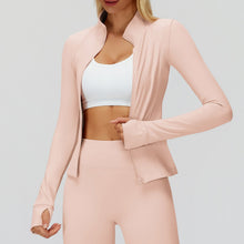 Load image into Gallery viewer, Autumn Winter Stand Collar Coat Zipper Windproof All Matching Warm Top Fitness Running Velvet Sport Coat