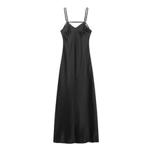 Load image into Gallery viewer, Autumn Silk Satin Texture Midi Skirt Dress