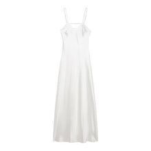 Load image into Gallery viewer, Autumn Silk Satin Texture Midi Skirt Dress