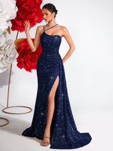 Load image into Gallery viewer, High End Heavy Industry High Grade Elegant Slim Fit Sequined Dress Light Luxury Party Ladies Evening Dress