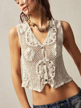 Load image into Gallery viewer, Women Knitted Blouse With Patterned Buttons