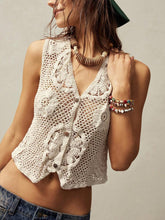 Load image into Gallery viewer, Women Knitted Blouse With Patterned Buttons