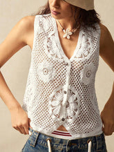 Load image into Gallery viewer, Women Knitted Blouse With Patterned Buttons