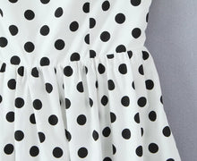 Load image into Gallery viewer, French Retro Dots Printed Lace Trim Holiday Dress Summer Waist Trimming Lace up Slim Fit Holiday Cami Long Dress