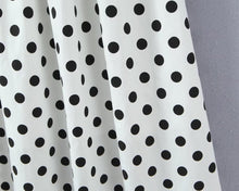 Load image into Gallery viewer, French Retro Dots Printed Lace Trim Holiday Dress Summer Waist Trimming Lace up Slim Fit Holiday Cami Long Dress