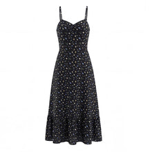 Load image into Gallery viewer, Spring French Floral Printed Waist Controlled Slimming All Matching Long Strap Dress