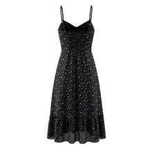 Load image into Gallery viewer, Spring French Floral Printed Waist Controlled Slimming All Matching Long Strap Dress
