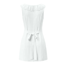 Load image into Gallery viewer, Spring French Slim Lace Square Collar Single Breasted Cinched Sleeveless Mini Dress